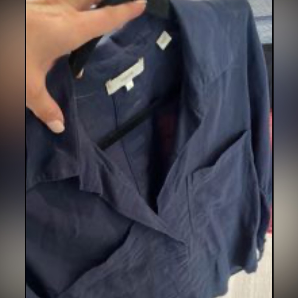 Vince Navy Blue Blouse 3/4 length sleeves Size S